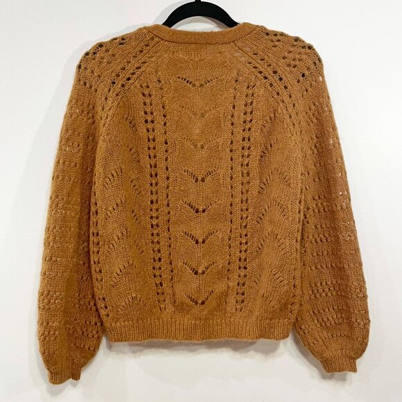 EUC Sezane Dereck Mohair Merino Cardigan Brown Large - Picture 3 of 7